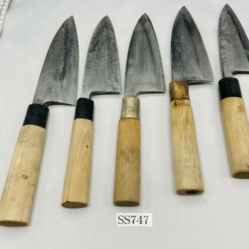 Damaged Lot of Five Japanese Chef's Kitchen Knives Deba From Japan SS747 - Fresh Stock Dated January 2026