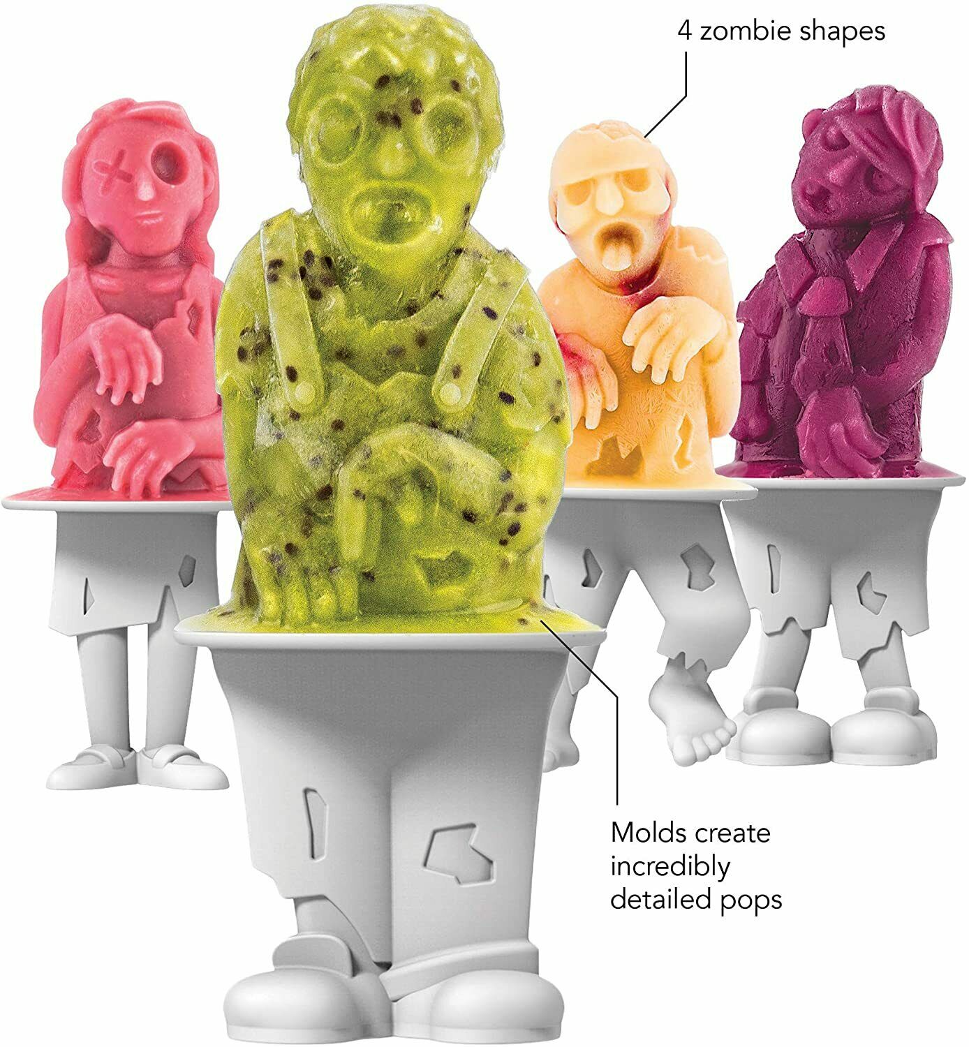 Tovolo Ice Pop Molds, Set of 4 - Zombie - Fresh Stock Dated January 2026