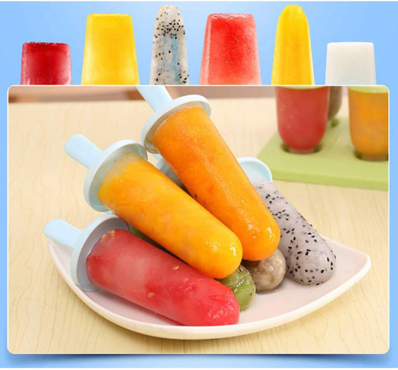 6 Grids Popsicle Molds Ice Pop Makers Ice Pop Molds Plastic Popsicle Mold Tray - Fresh Stock Dated February 2026