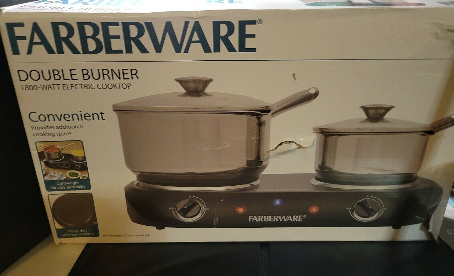 Farberware Royalty 1800 W Double Burner Black Electric Cooktop - Fresh Stock Dated February 2026