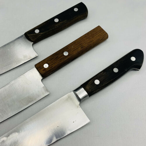 Damaged Lot of three Japanese Chef's Kitchen Knives  From Japan ST446 - Fresh Stock Dated January 2026