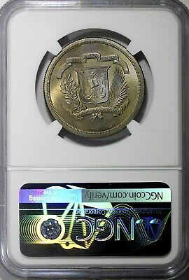 Dominican Republic Copper-Nickel 1978 1/2 Peso NGC MS64 Mintage-296,000 KM#52(3) - Fresh Stock Dated December 2025