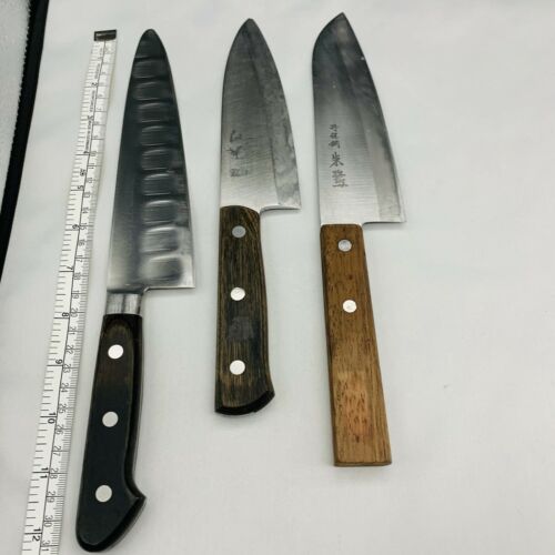Damaged Lot of three Japanese Chef's Kitchen Knives  From Japan ST446 - Fresh Stock Dated January 2026