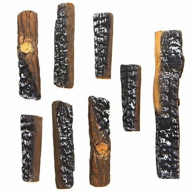 Decorative Realistic Flame 10 PC Petite Ceramic Wood Fireplace Firepit Log Set - Fresh Stock Dated December 2025