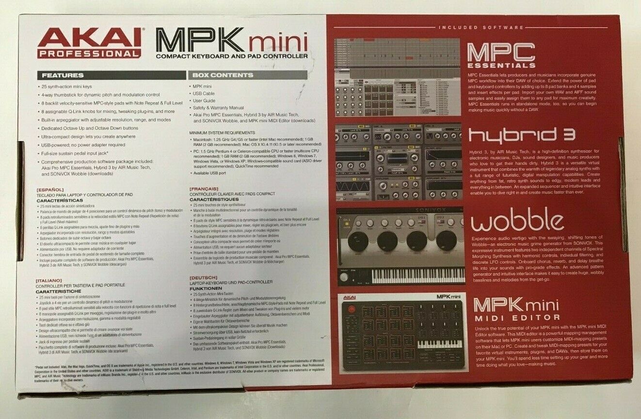 (MA6) Akai Professional MPK Mini 25 Key USB Compact Keyboard & Pad Controller - Fresh Stock Dated December 2025