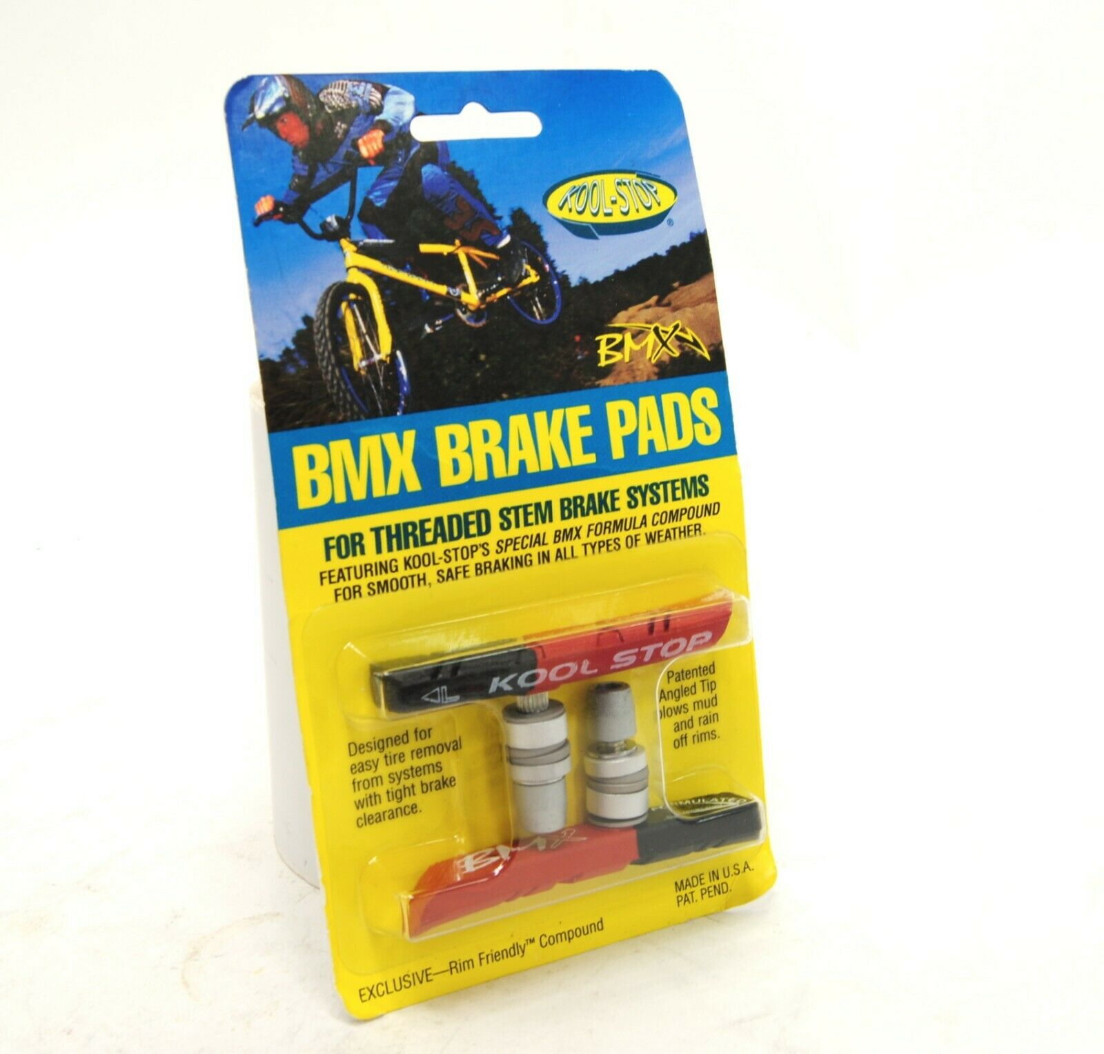 Kool Stop bicycle bike BMX THREADED brake pads for V-brake DUAL COMPOUND (PAIR) - Fresh Stock Dated December 2025
