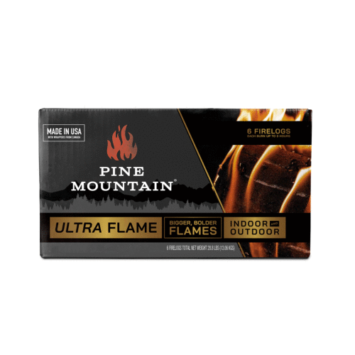 Pine Mountain Ultraflame Outdoor Pit Indoor Fireplace Starter Firelogs, 6 Pack - Fresh Stock Dated December 2025