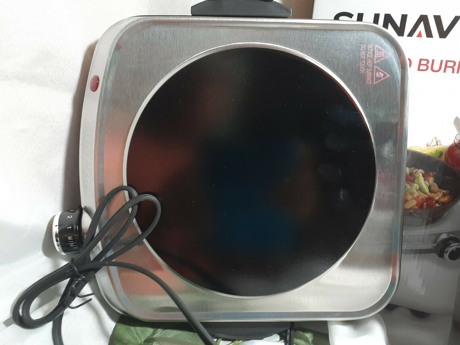 SUNAVO Electric Infrared Burner 1200W Ceramic Glass Hot Plate 6 Power Levels ... - Fresh Stock Dated February 2026