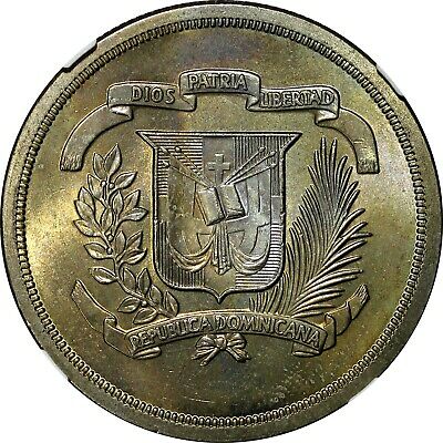 Dominican Republic Copper-Nickel 1978 1/2 Peso NGC MS64 Mintage-296,000 KM#52(3) - Fresh Stock Dated December 2025