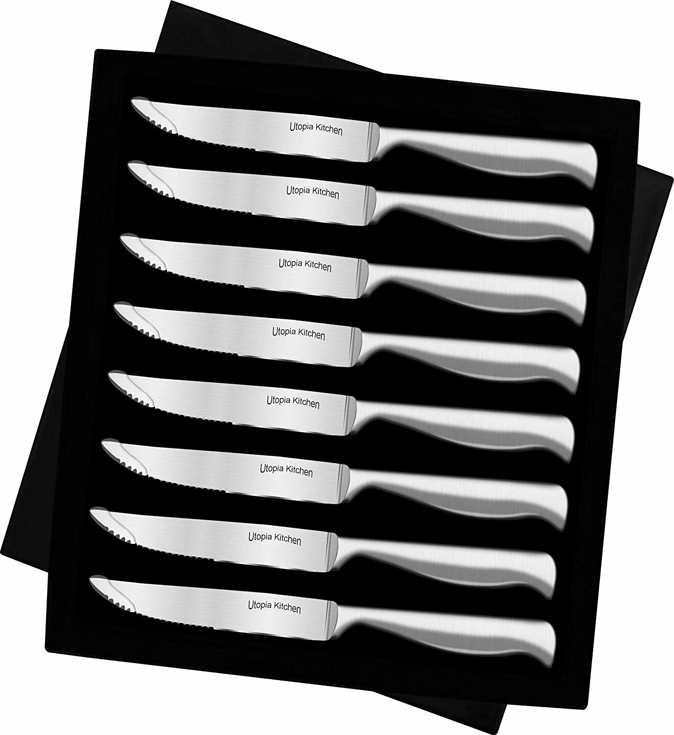 Premium Steak Knife Set of 8 Professional Serrated Steak Knives Utopia Kitchen - Fresh Stock Dated January 2026
