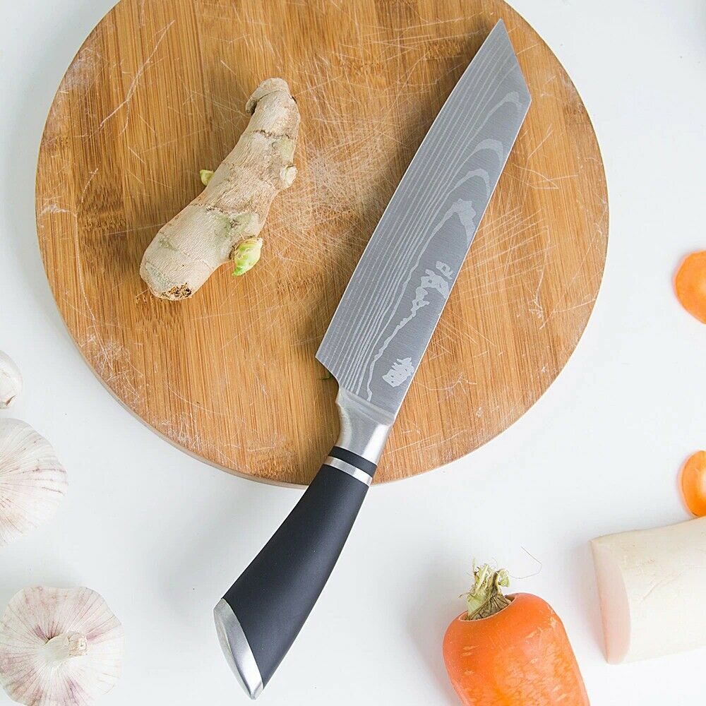 8 Inch Pro Japanese Chef's Nakiri Knife Stainless Steel Chef Kitchen Knives US - Fresh Stock Dated January 2026