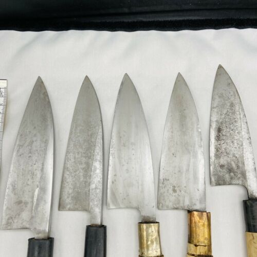 Damaged Lot of Five Japanese Chef's Kitchen Knives Deba From Japan SS747 - Fresh Stock Dated January 2026