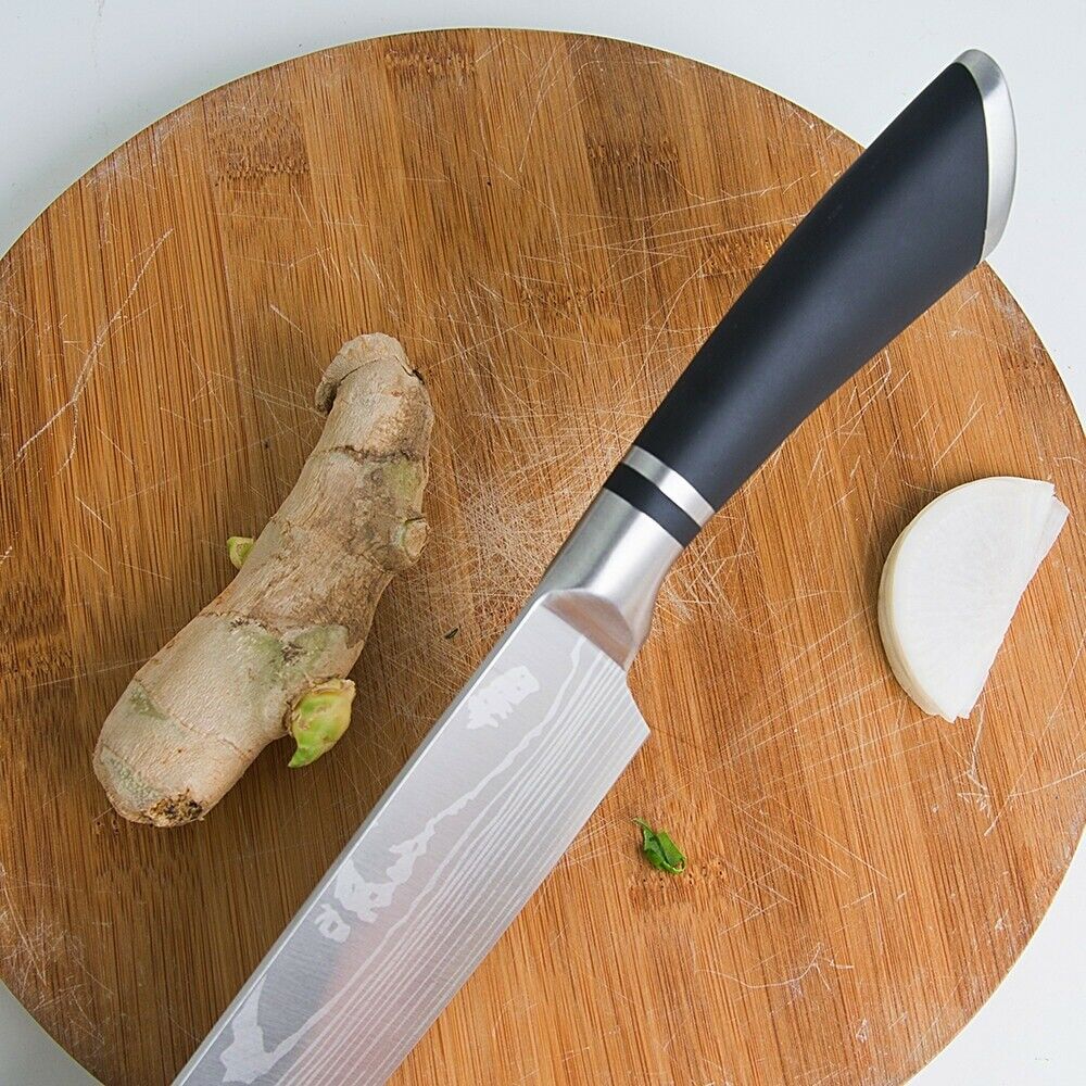 8 Inch Pro Japanese Chef's Nakiri Knife Stainless Steel Chef Kitchen Knives US - Fresh Stock Dated January 2026