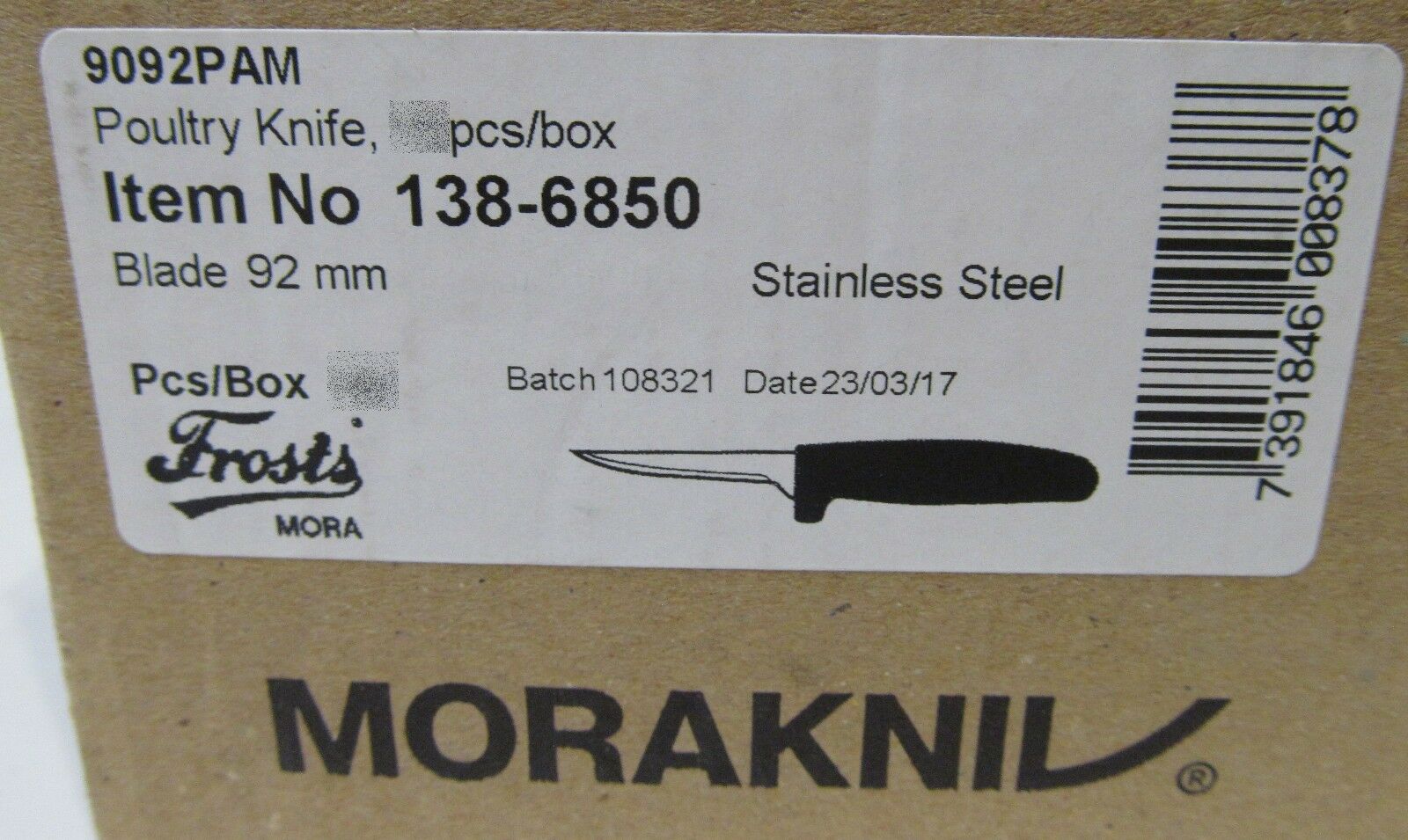 MORAKNIV MORA FROSTS POULTRY/ BUTCHER KNIFE 3-1/2