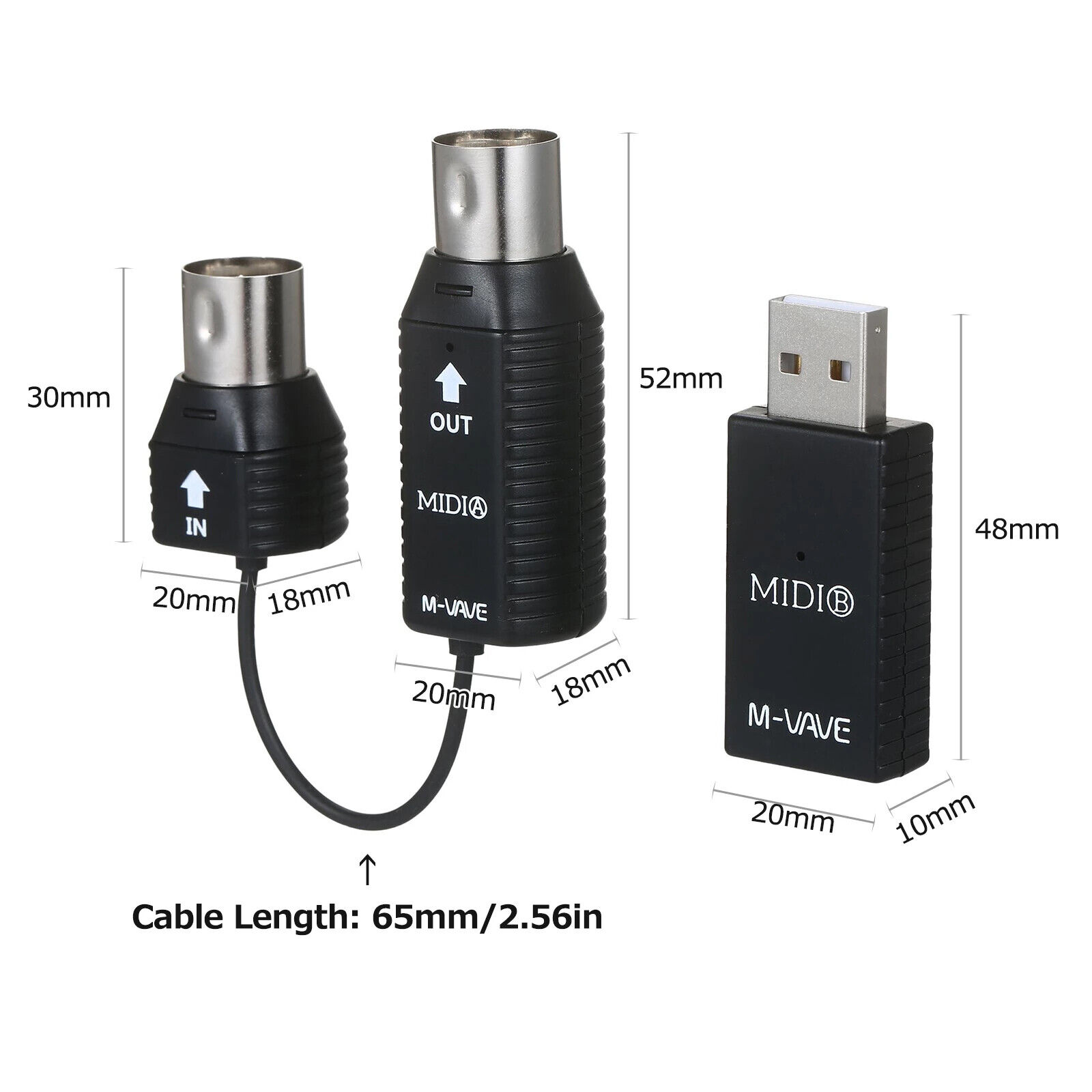 M-VAVE Mini Wireless Transmission System MIDI Bluetooth Adapter USB Plug Play - Fresh Stock Dated December 2025