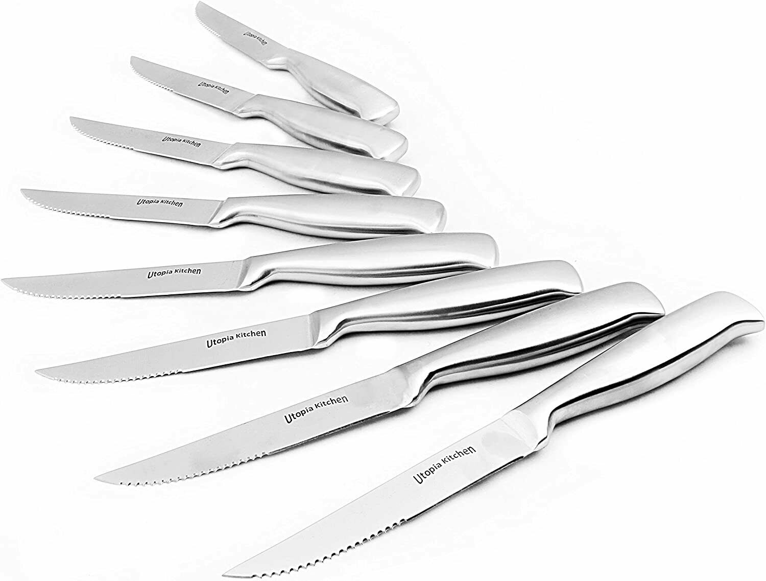 Premium Steak Knife Set of 8 Professional Serrated Steak Knives Utopia Kitchen - Fresh Stock Dated January 2026
