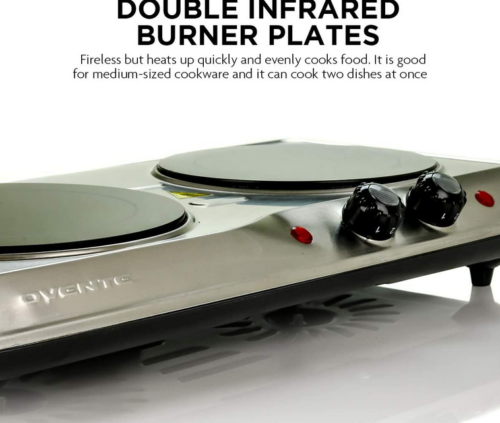 Electric Infrared Cooktop Burner Portable 2 Plate Dual Countertop Cooker Stove - Fresh Stock Dated February 2026
