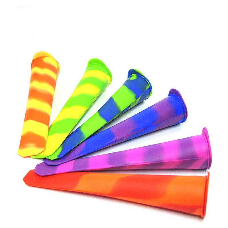 6pcs Silicone Ice Cream Maker Popsicle Mold Set Ice Pop Lolly Mold BPA Free - Fresh Stock Dated February 2026