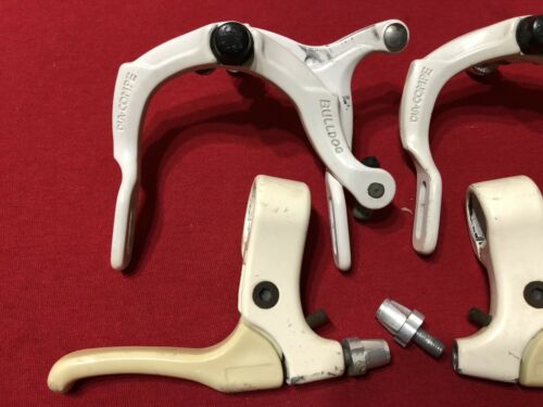 DIA COMPE BULLDOG WHITE BRAKE CALIPERS LEVERS OFF A 1993 DYNO AIR OLD SCHOOL BMX - Fresh Stock Dated December 2025