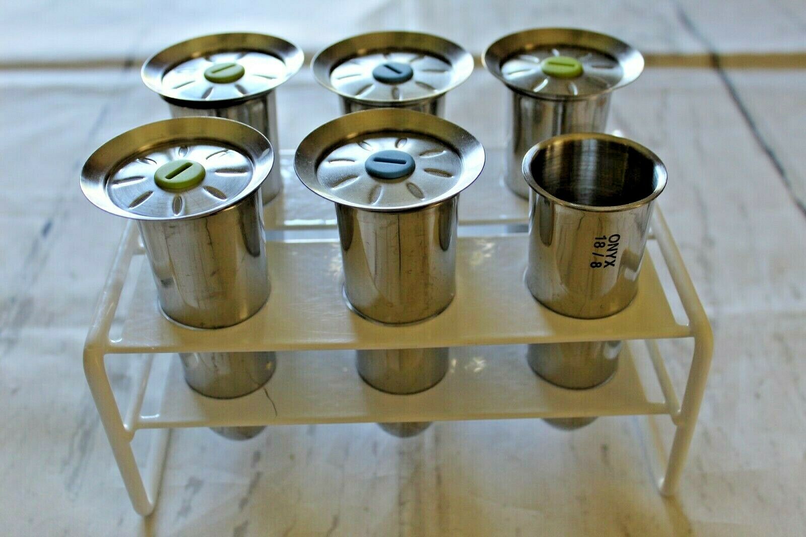 Stainless Steel ONYX 18/8 Popsicle Molds  6 Molds 5 Lids 1 Stand + Bamboo Sticks - Fresh Stock Dated February 2026