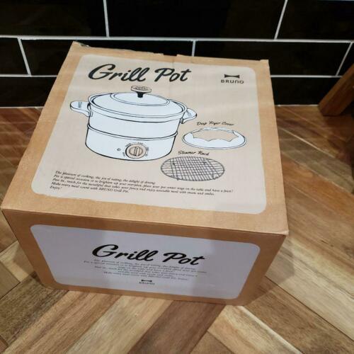 BRUNO Grill Pot White BOE029-WH Fried Food Cover Steamed Kitchen From japan F/S - Fresh Stock Dated February 2026