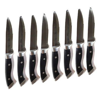 8 Longhorn Steakhouse Steak Knives (No Logo, Rounded Tip) - Fresh Stock Dated January 2026