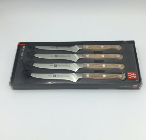 Zwilling J.A. Henckels 4 Piece Stainless Wood Handle Steak Knife Set Open Box - Fresh Stock Dated January 2026