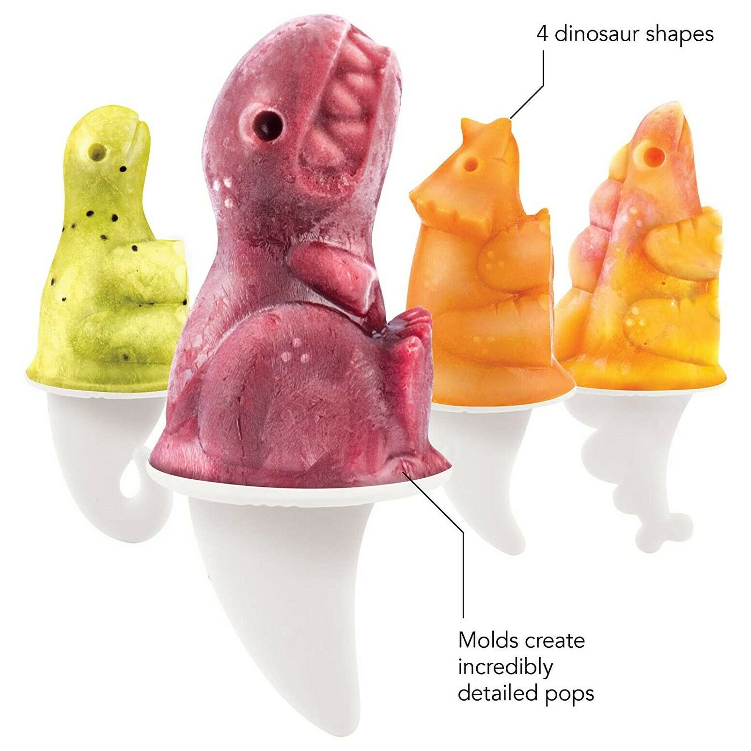 Tovolo Dino Ice Pop Molds / Dinosaur Popsicle Mold - Set of 4 - Fresh Stock Dated February 2026
