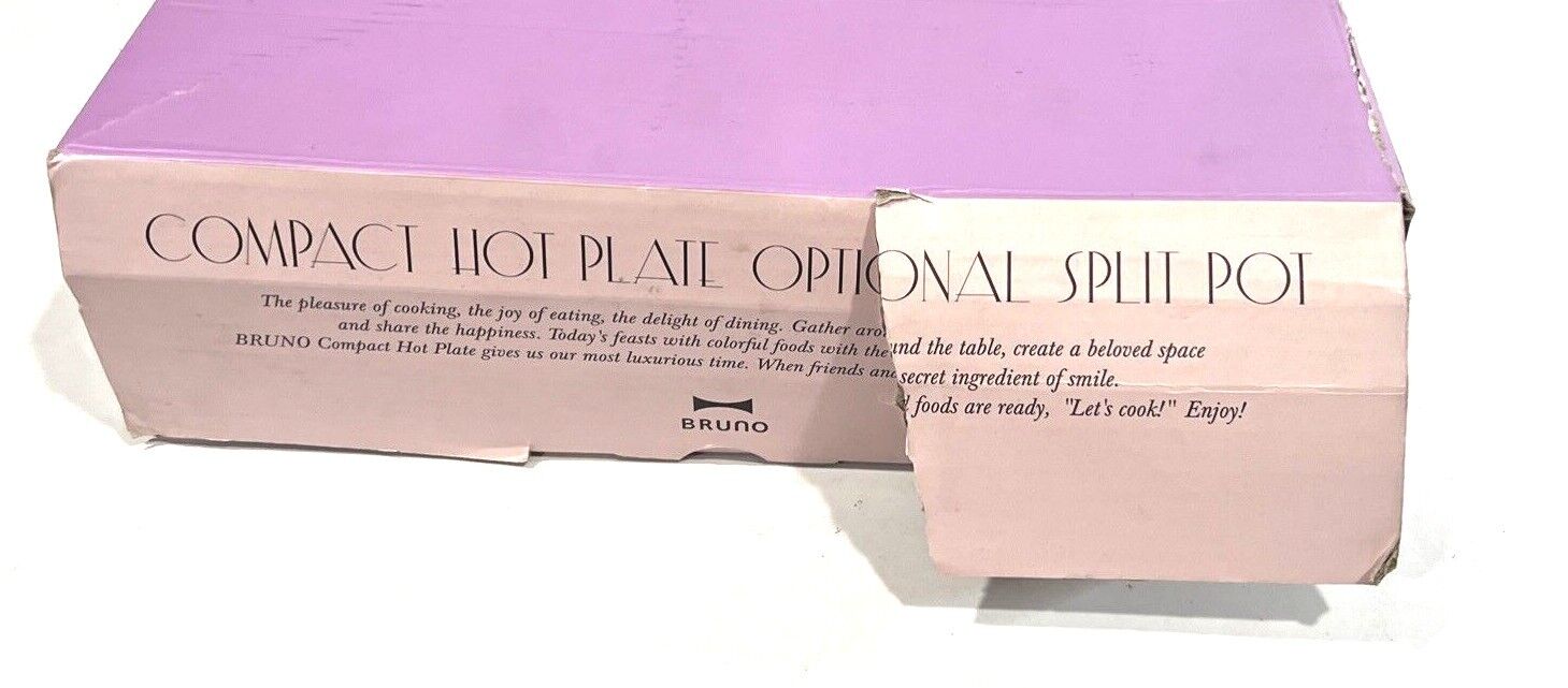 BRUNO Compact Hot Plate Optional Split Pot - Fresh Stock Dated February 2026