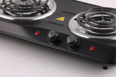 1700W Double Hot Plate Electric Countertop Coil Stove 5.7 Double Burner Black - Fresh Stock Dated February 2026