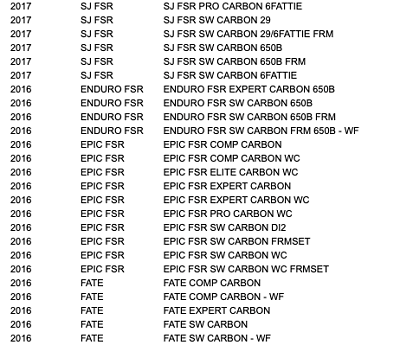 Specialized MY14 Epic S-Works/Marathon/Expert/Comp Carbon Headset - Fresh Stock Dated January 2026
