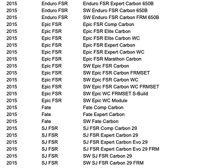 Specialized MY14 Epic S-Works/Marathon/Expert/Comp Carbon Headset - Fresh Stock Dated January 2026