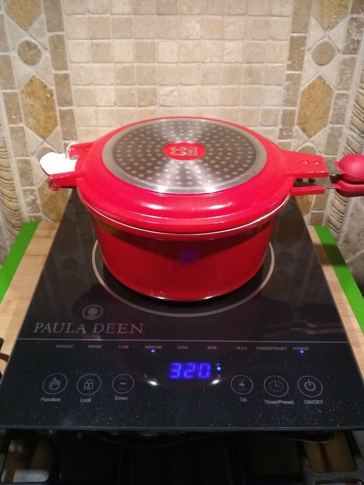 NEW Paula Deen 1500W LED Colored Glass Programmable Induction Cooktop Glass 120V - Fresh Stock Dated February 2026