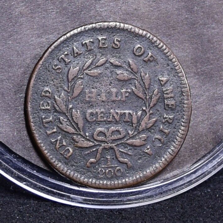 1795 Half Cent - Lettered Edge with Pole - VG (#35659) - Fresh Stock Dated December 2025