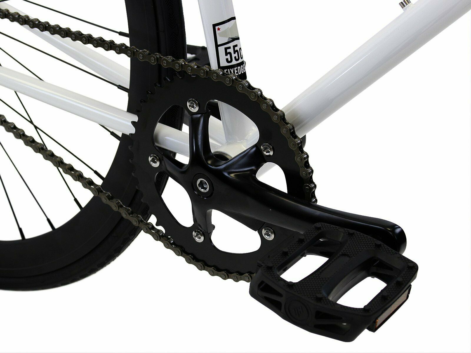 Golden Cycles Fixed Gear Single Speed Bike Bicycle Shocker White Black 63 CM - Fresh Stock Dated January 2026