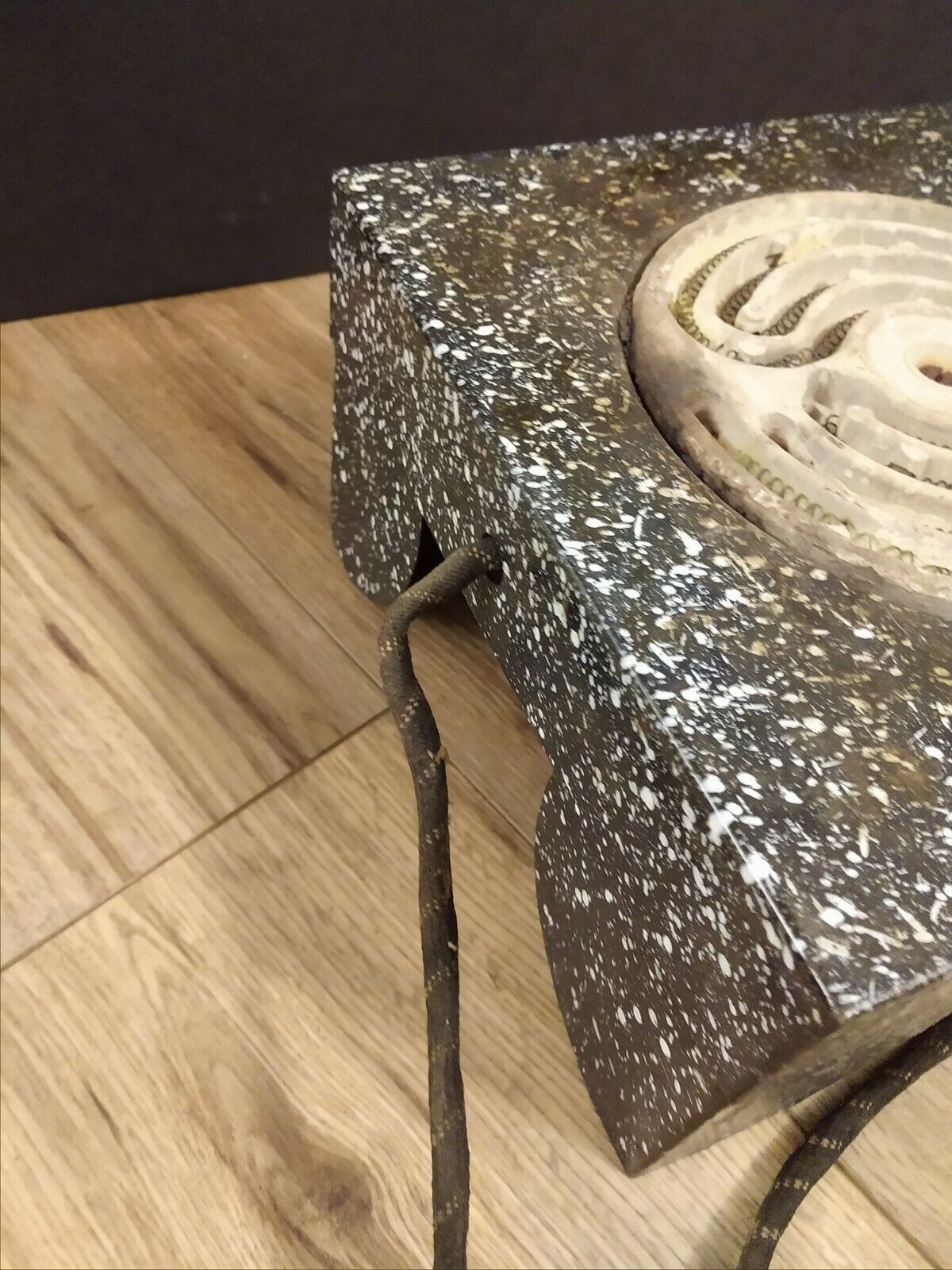 antique electric hot plate / cook top / burner / black speckled finish - Fresh Stock Dated February 2026