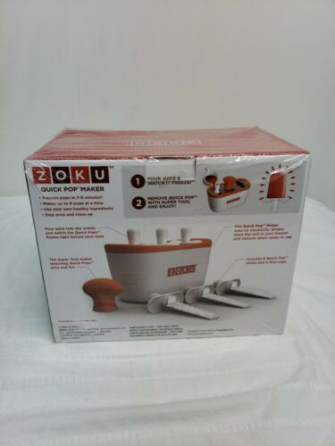 Zoku Quick Pop Maker with 6 sticks & 6 Drop Guards, Orange BRAND NEW FAST SHIP - Fresh Stock Dated February 2026