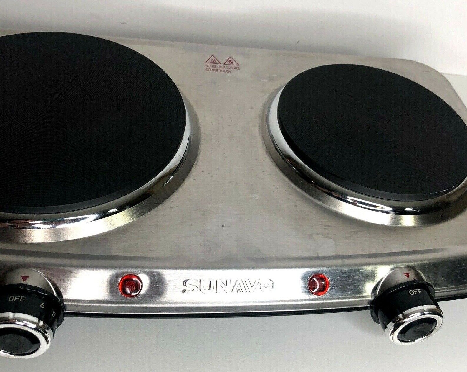 SUNAVO Hot Plate Portable Cooking Electric Double Burner CB-H22 Tested EUC - Fresh Stock Dated February 2026