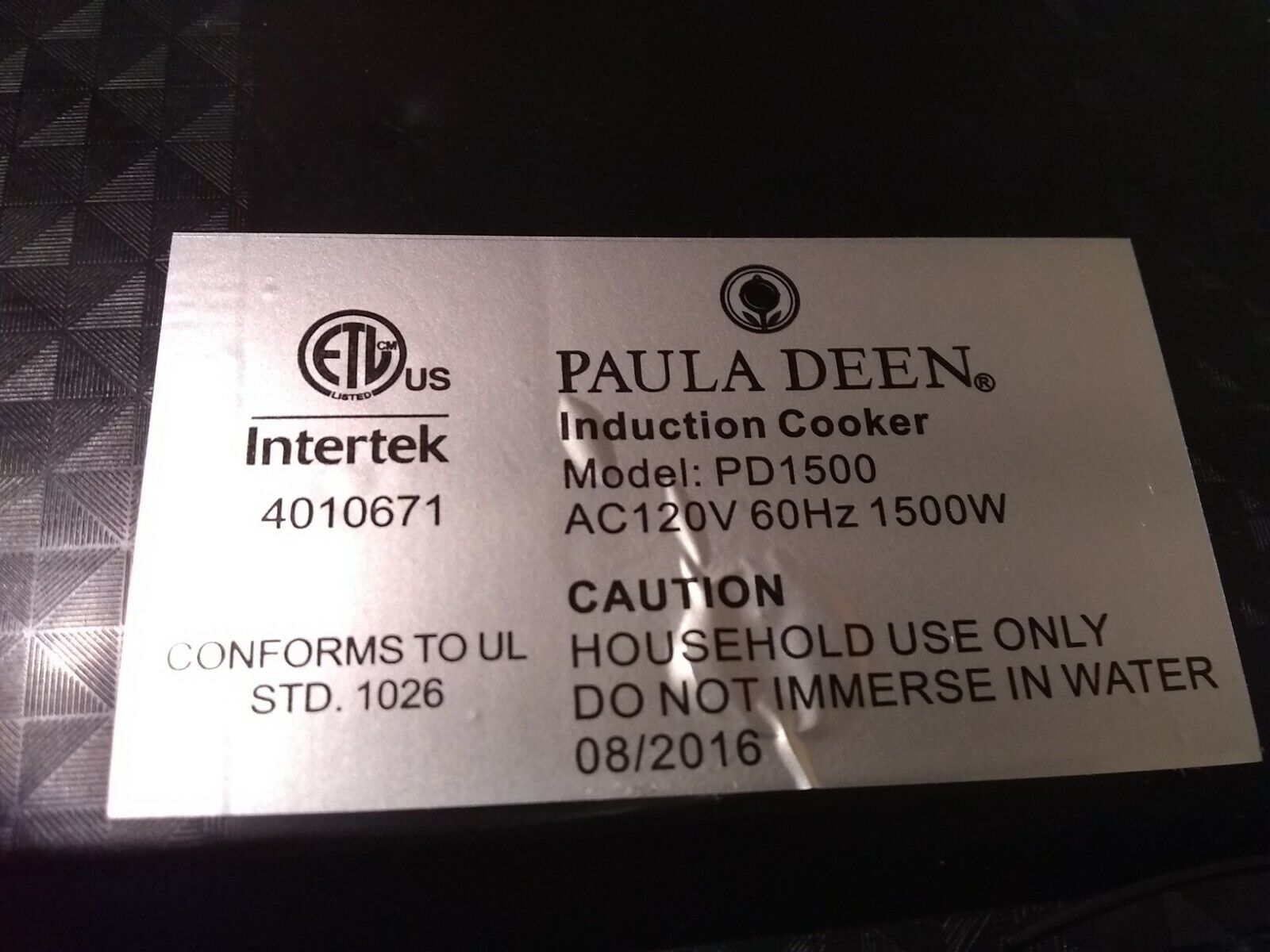 NEW Paula Deen 1500W LED Colored Glass Programmable Induction Cooktop Glass 120V - Fresh Stock Dated February 2026
