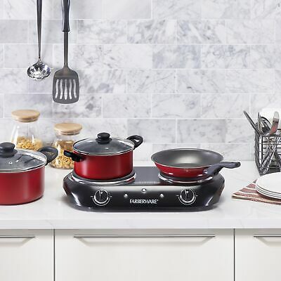 Estufa Electrica Doble Portatil 1800W Placa de Cocina 2 Quemadores Negro Ligero - Fresh Stock Dated February 2026