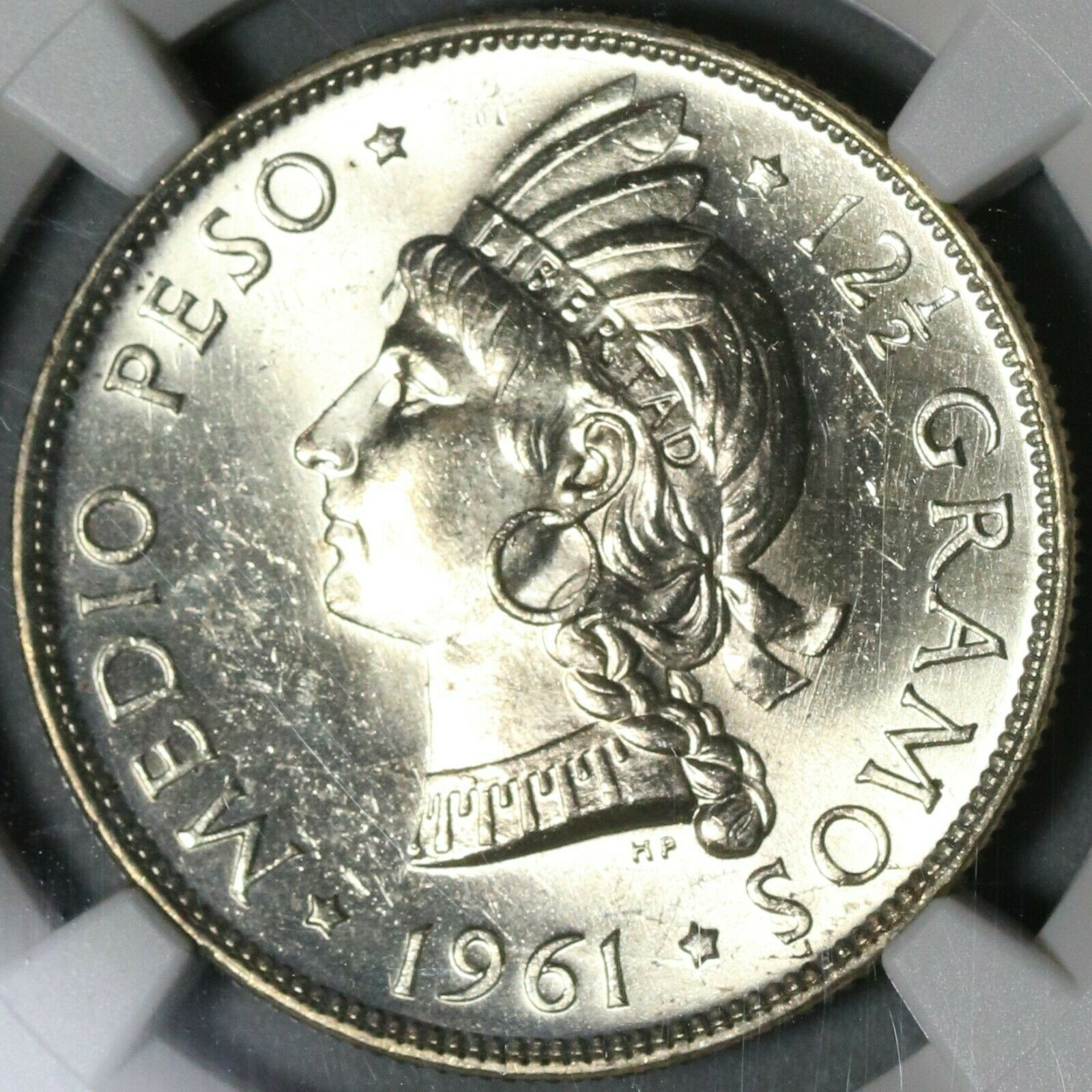 1961 NGC MS 65 Dominican Republic Medio 1/2 Peso Coin GEM BU (20101801C) - Fresh Stock Dated December 2025