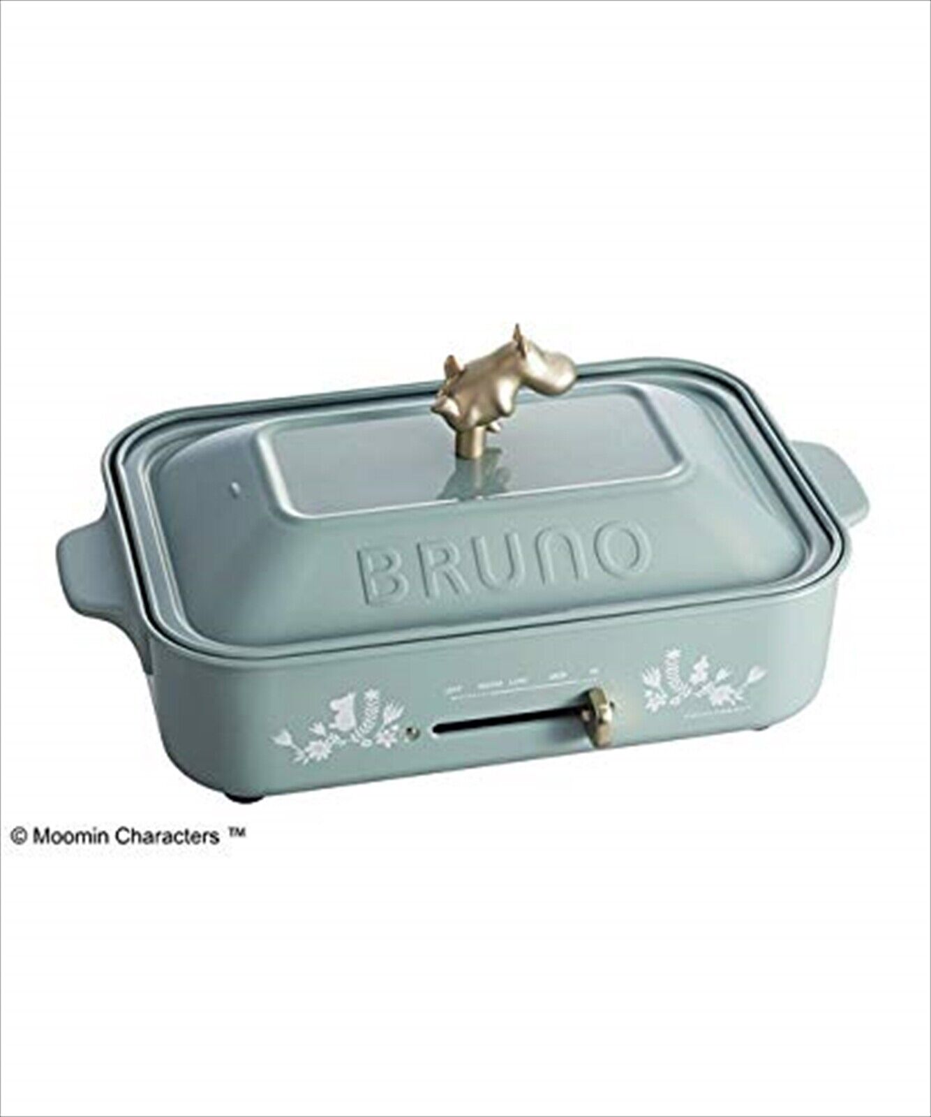 BRUNO Moomin Compact Hot Plate Electric Griddle with 3 Plates Blue Green NEW - Fresh Stock Dated February 2026