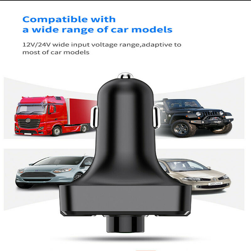 Wireless Bluetooth 5.0 FM Transmitter Handsfree Kit QC3.0 Car Dual USB Charger - Fresh Stock Dated December 2025