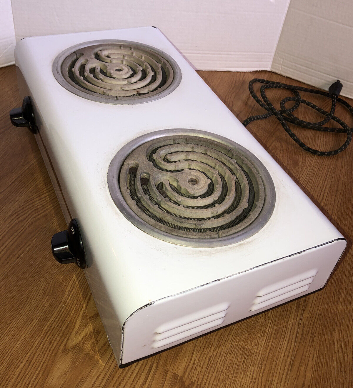Vintage Kenmore 2 Burner Portable Electric Stove Hot Plate White Enamel Working - Fresh Stock Dated February 2026