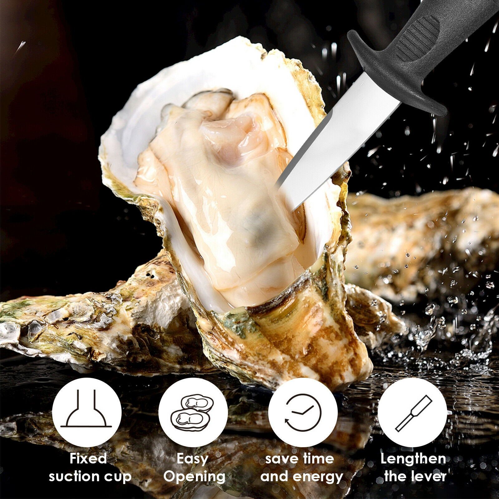 Oyster Knife Shucker Shell Seafood Opener Shucking Tool Set With/ Blade - Fresh Stock Dated January 2026