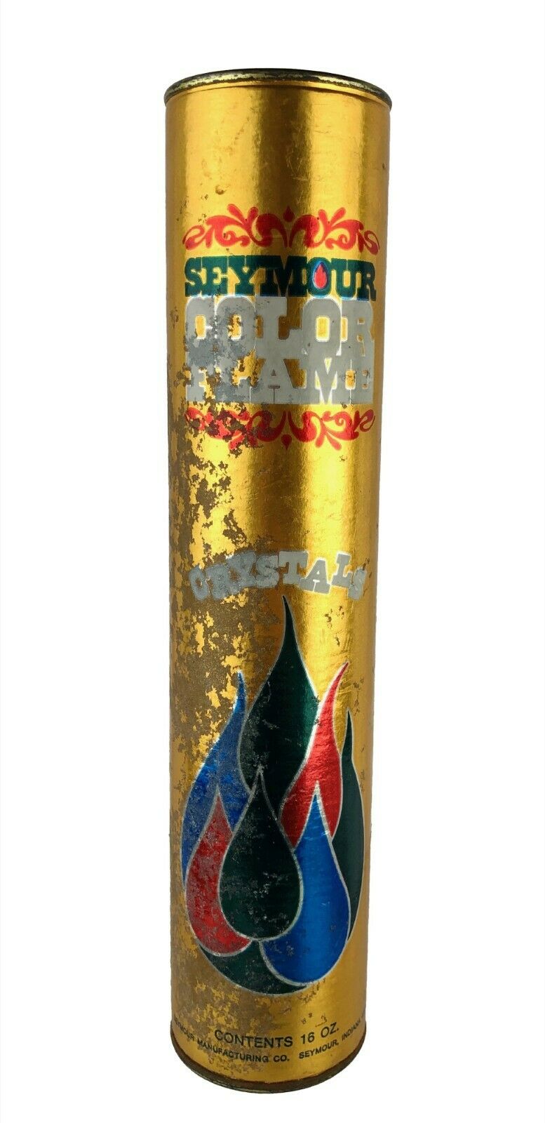 Vintage 16 oz Paper Tube Can Seymour Color Flame Crystals Full or Nearly Full!! - Fresh Stock Dated January 2026