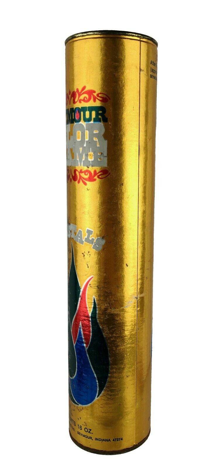 Vintage 16 oz Paper Tube Can Seymour Color Flame Crystals Full or Nearly Full!! - Fresh Stock Dated January 2026