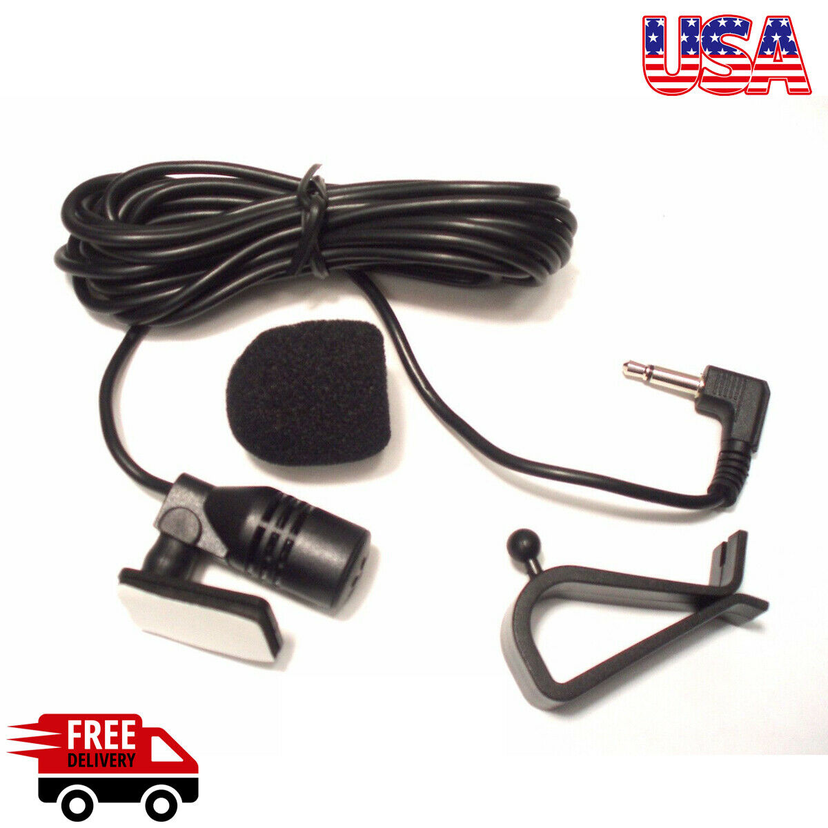 3.5mm External Mic for Kenwood Sony Alpine JVC Clarion Car Stereo Microphone - Fresh Stock Dated December 2025
