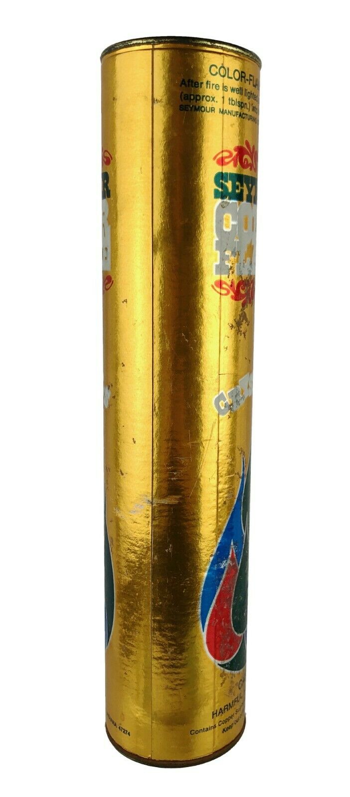 Vintage 16 oz Paper Tube Can Seymour Color Flame Crystals Full or Nearly Full!! - Fresh Stock Dated January 2026