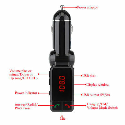 HandsFree Car Bluetooth USB Charger SD MP3 Stereo Music Device Transmitter Playe - Fresh Stock Dated December 2025